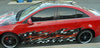 checkers vinyl half wrap on red car